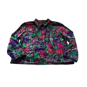 Ruby Rd. Colorful Geometric Pattern Jacket